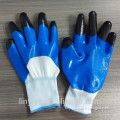 High quality 13 gauge large blue and black nitrile coated work glove